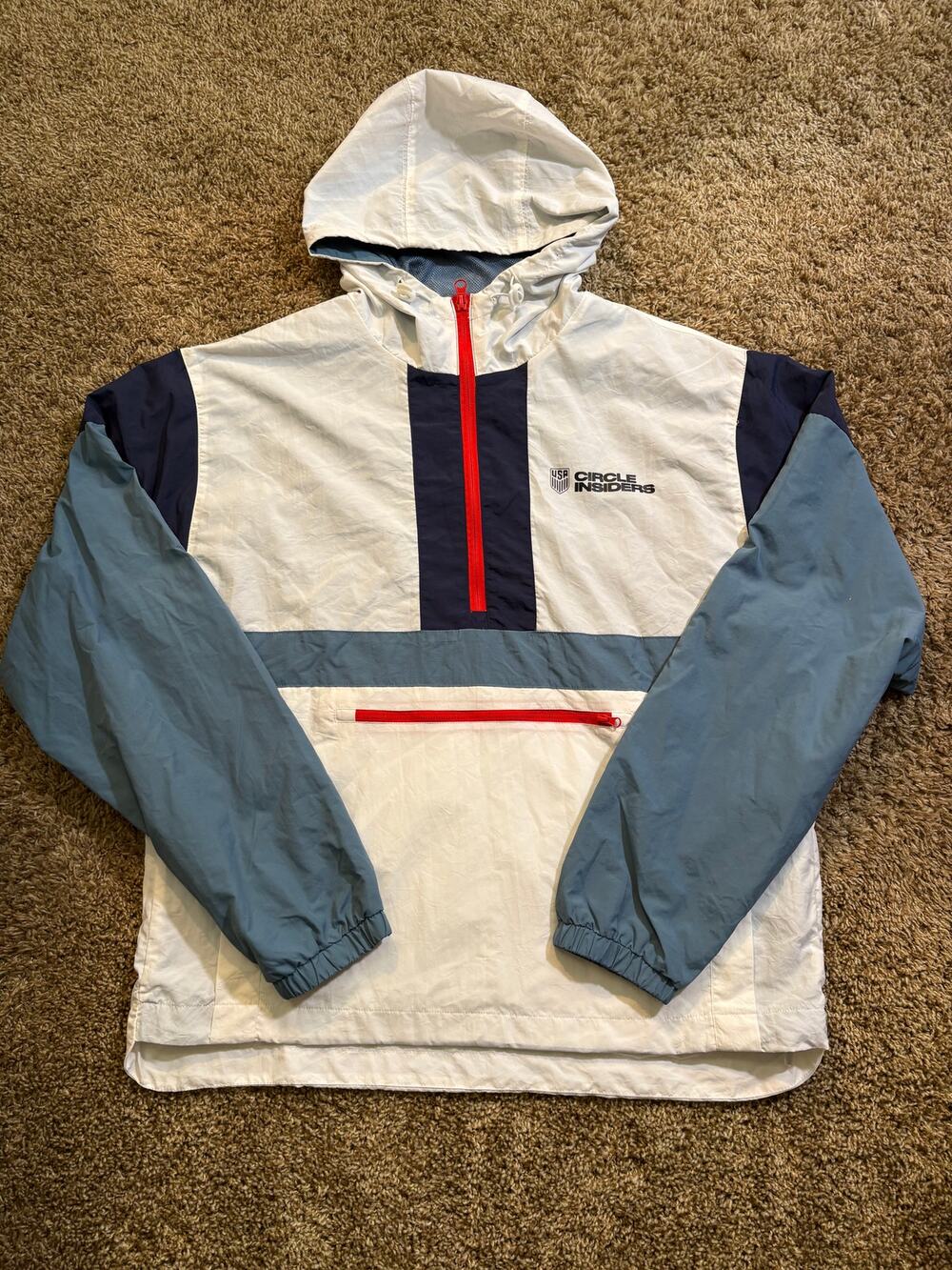 NWT USA Soccer Circle Insiders Sports Windbreaker Jacket Mens Size Medium